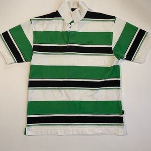 Mens Vintage KARL KANI GOLD Striped Polo Shirt